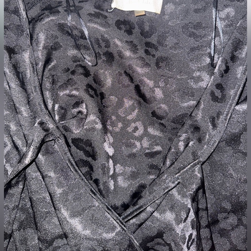Altar'd State Black Leopard Pattern Blouse